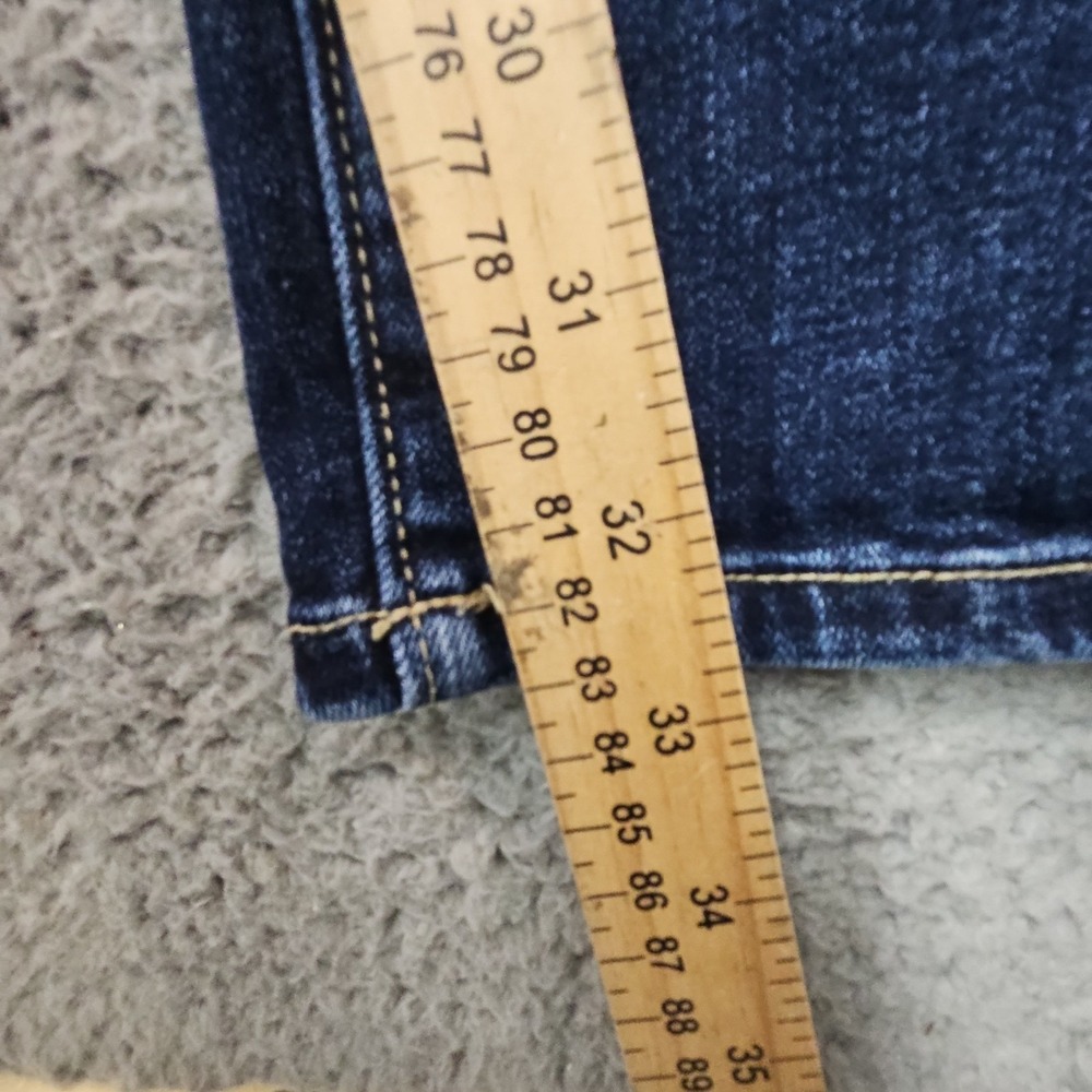BKE Payton Jeans Womens 33x34 Blue Mid Rise Skinny Dark Wash Faded Preppy Buckle - Picture 16 of 16
